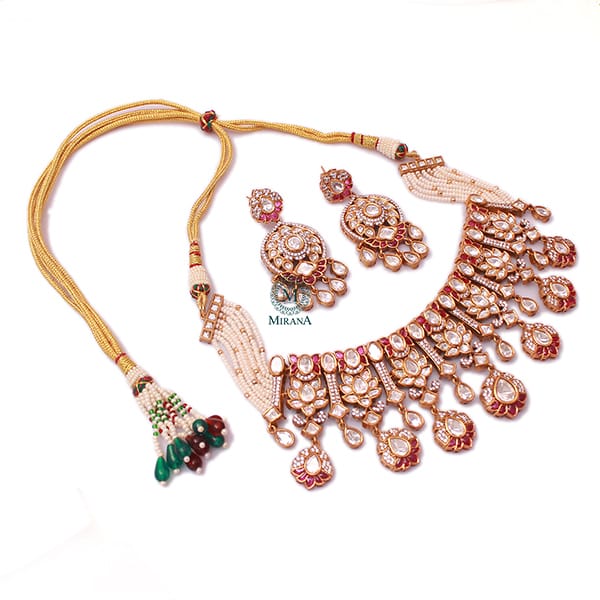 Amrai Ruby Polki Designer Choker Set