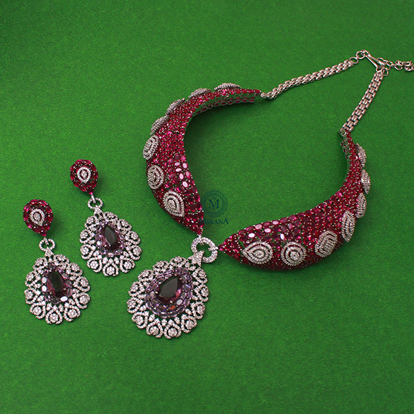 Cindrella Diamond Polki CZ Designer Choker Set