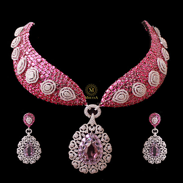 Cindrella Diamond Polki CZ Designer Choker Set