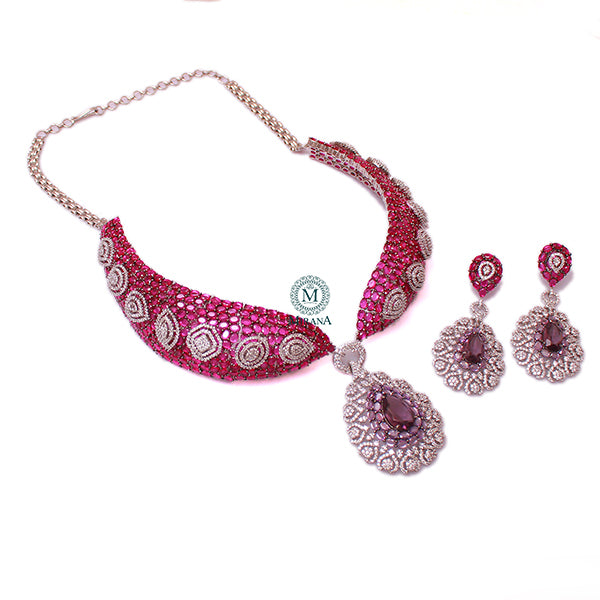 Cindrella Diamond Polki CZ Designer Choker Set