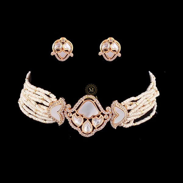 Darshi Ivory Polki Designer Choker Set