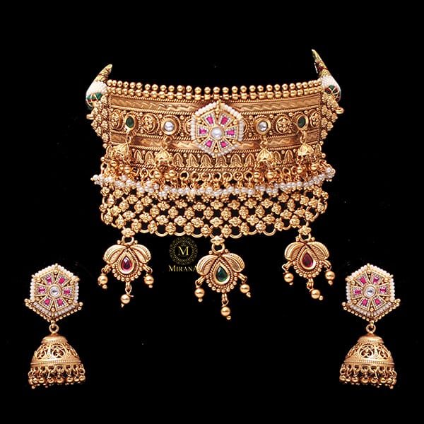 Riyanshi Pearl Antique Designer Choker Set