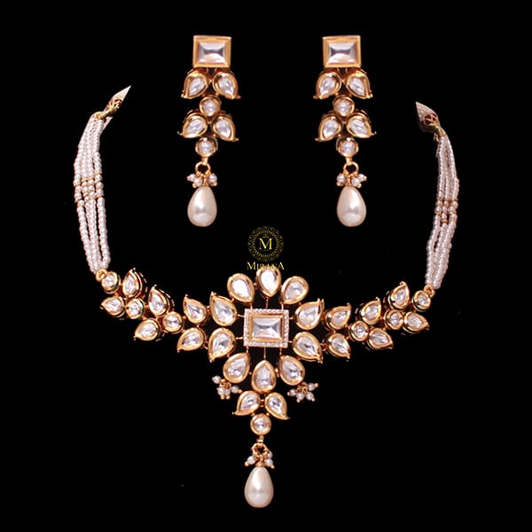 Shivangi Pearl Polki Designer Choker Set