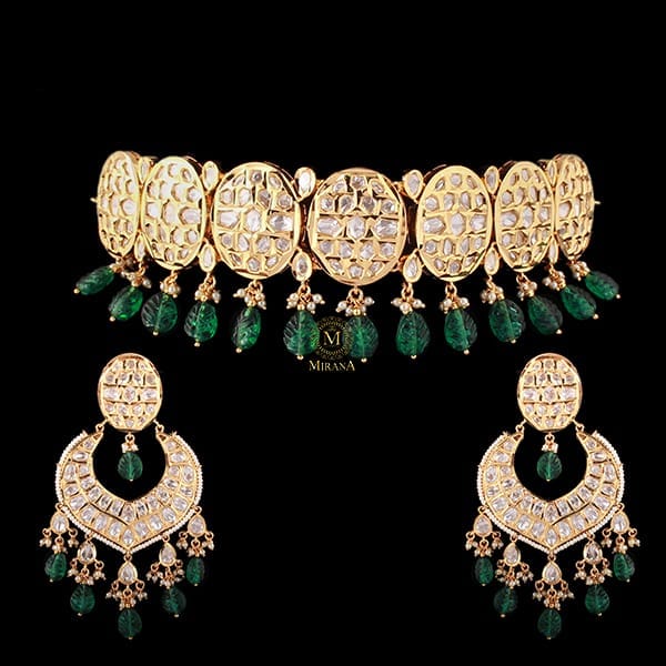 Jyotika Green Polki Designer Choker Set