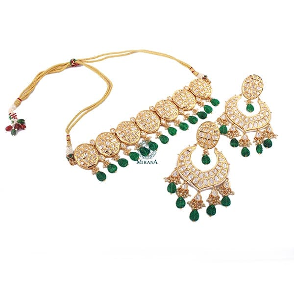 Jyotika Green Polki Designer Choker Set