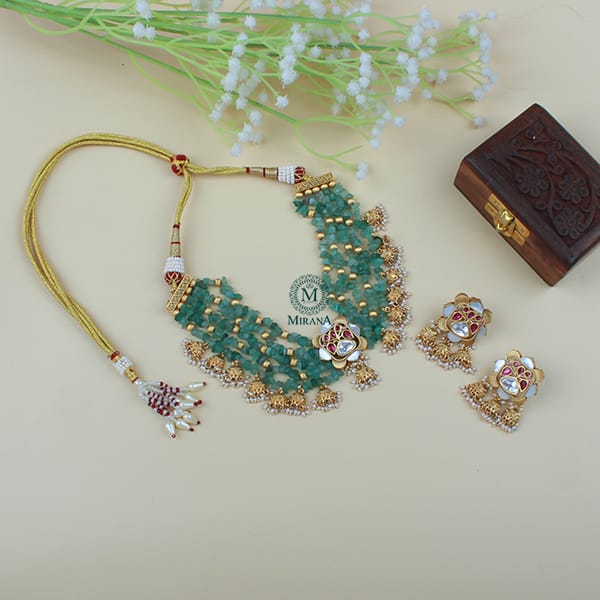 Ritvika Pearl MOP Polki Designer Choker Set