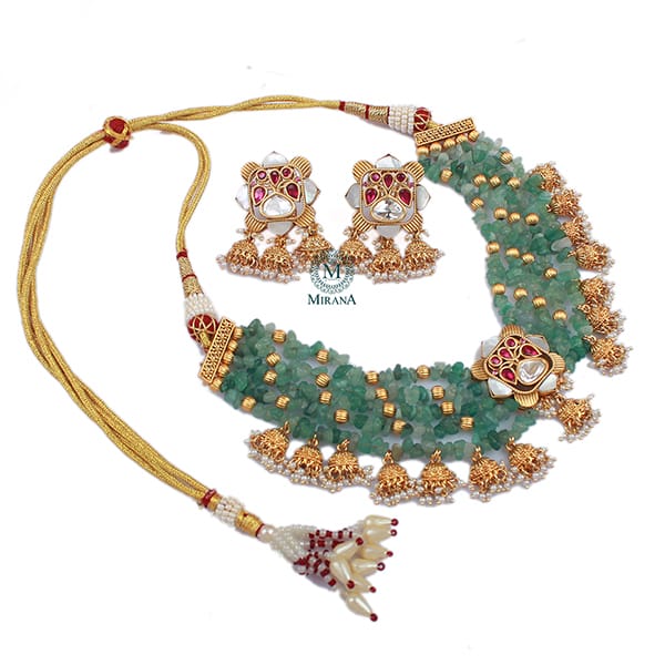 Ritvika Pearl MOP Polki Designer Choker Set