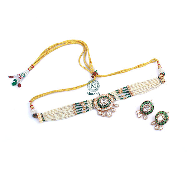 Madhvi Polki Designer Choker Set