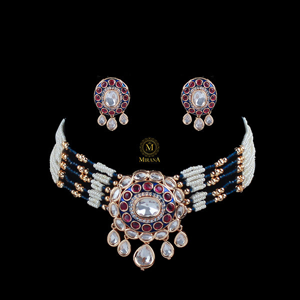 Madhvi Polki Designer Choker Set