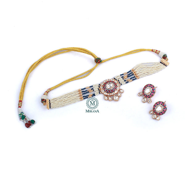 Madhvi Polki Designer Choker Set