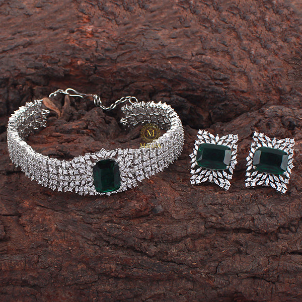 Simi Emerald Green CZ Designer Choker Set