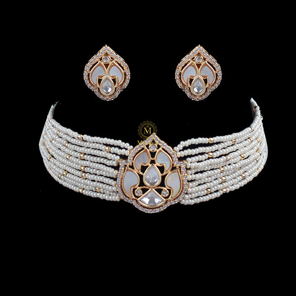 Isha Ivory Polki Designer Choker Set