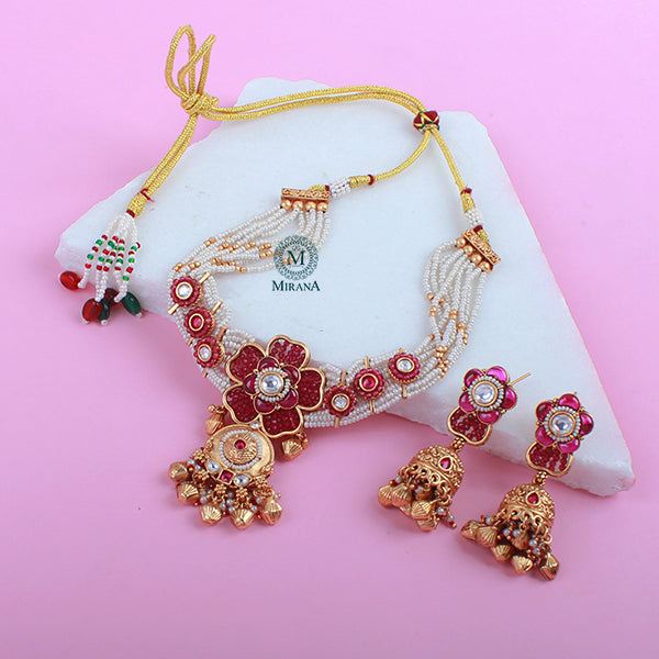 Gulaab Ruby Antique Designer Choker Set