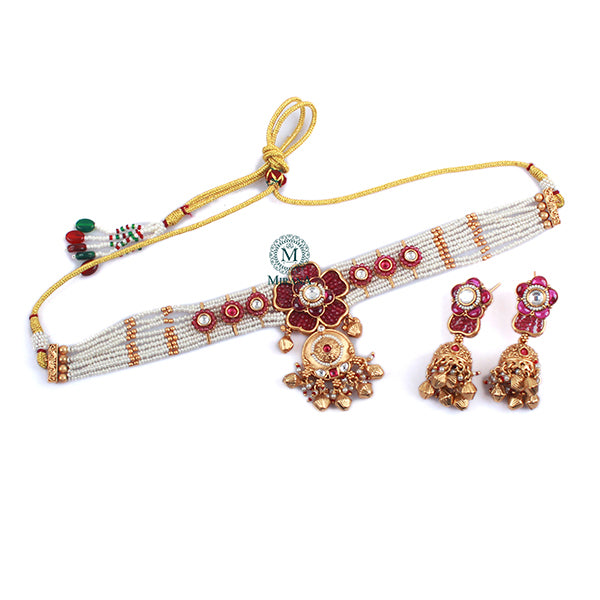 Gulaab Ruby Antique Designer Choker Set