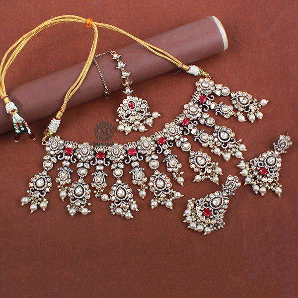 Shikha Pink Polki Designer Choker Set