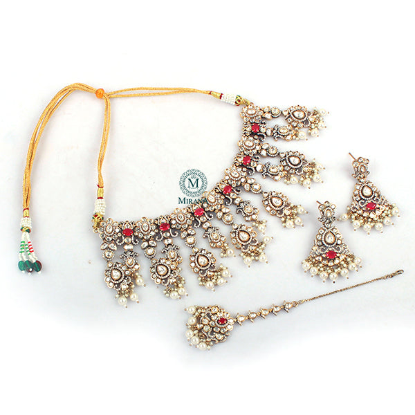 Shikha Pink Polki Designer Choker Set