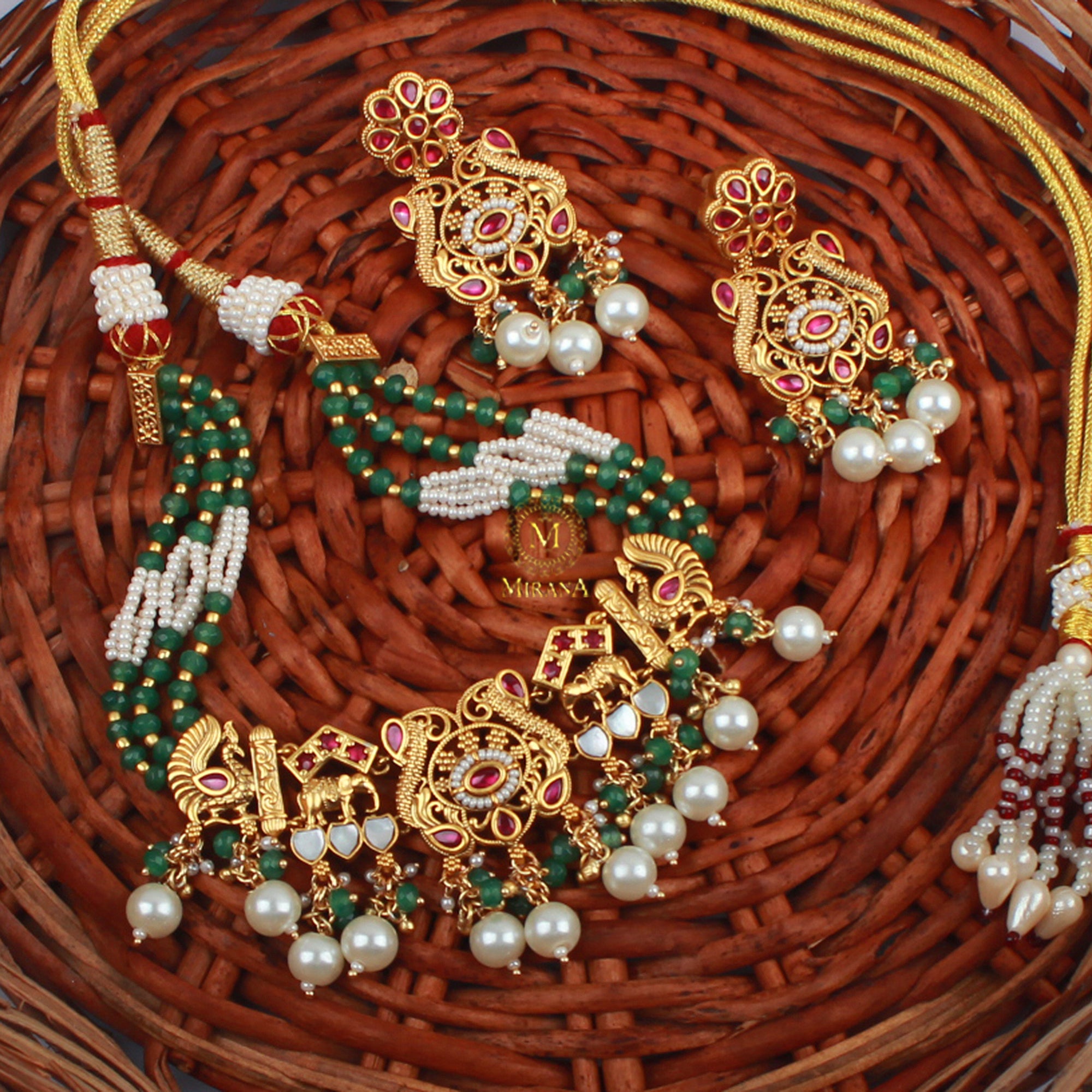 Dharya MOP Antique Designer Choker Set