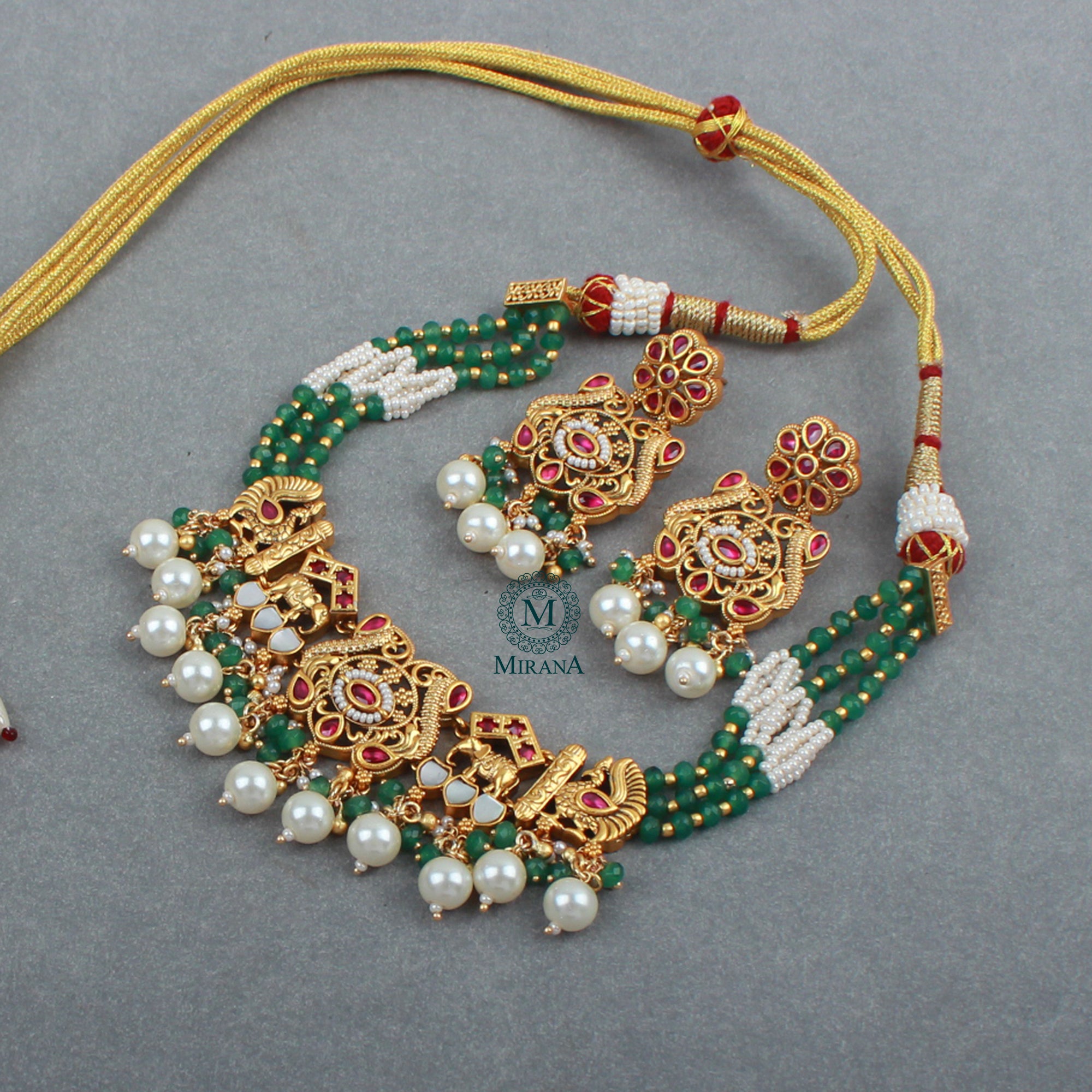 Dharya MOP Antique Designer Choker Set