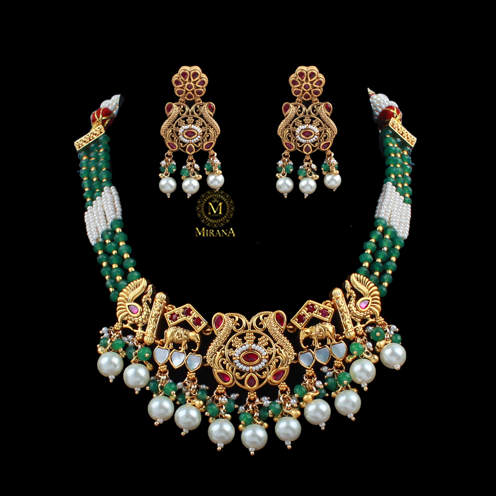 Dharya MOP Antique Designer Choker Set