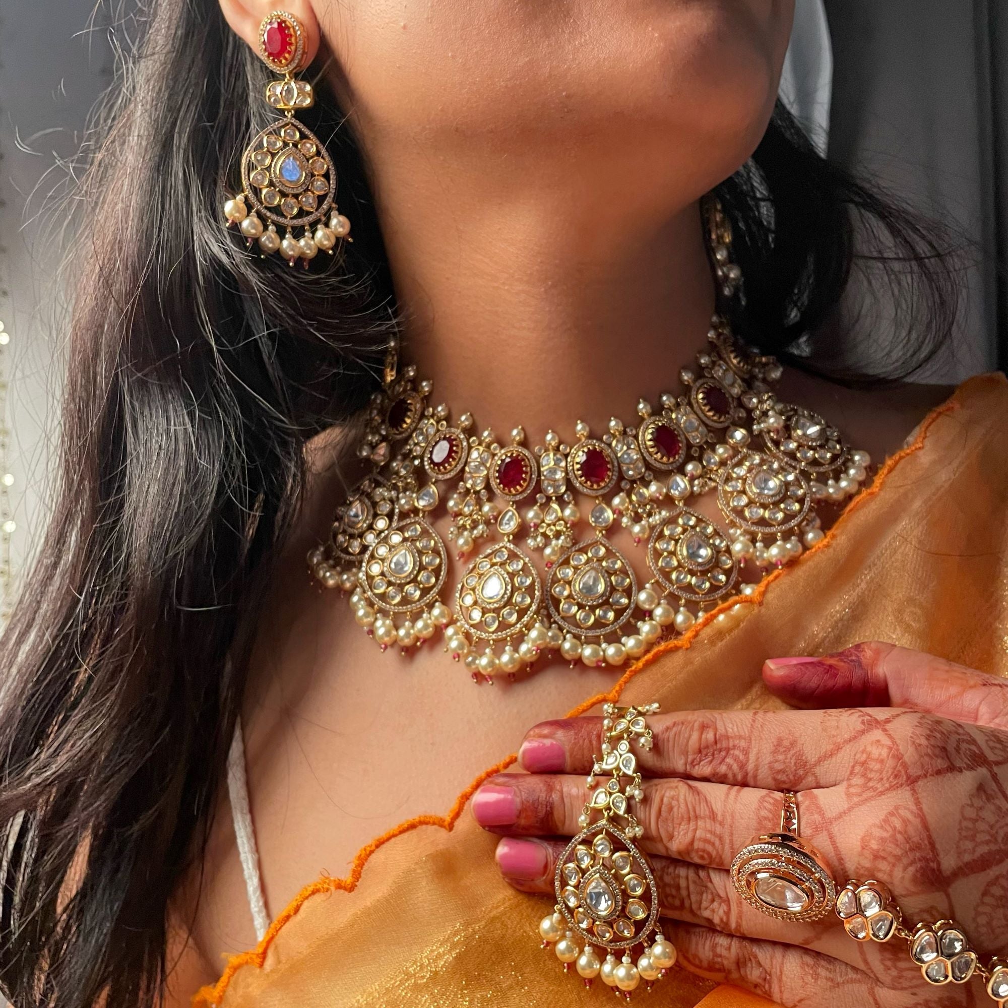 Radha Ruby Polki Bridal Designer Choker Set