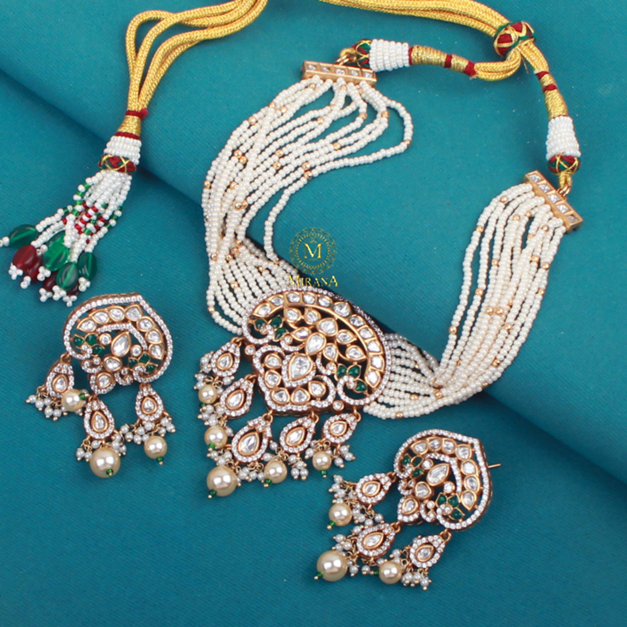 Kashmira Emerald Green Polki Choker Set