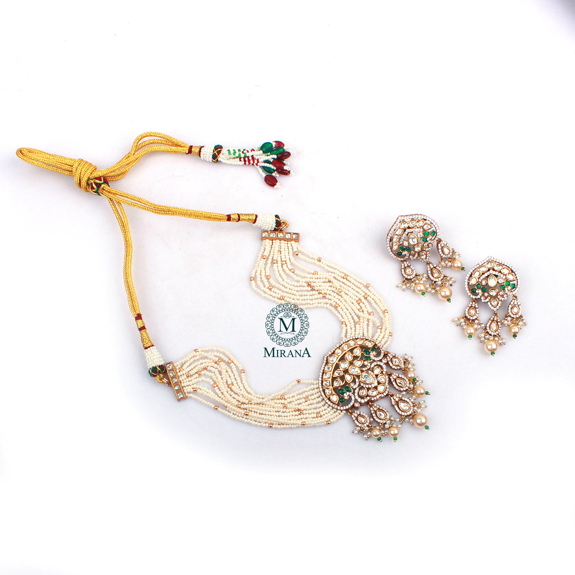 Kashmira Emerald Green Polki Choker Set