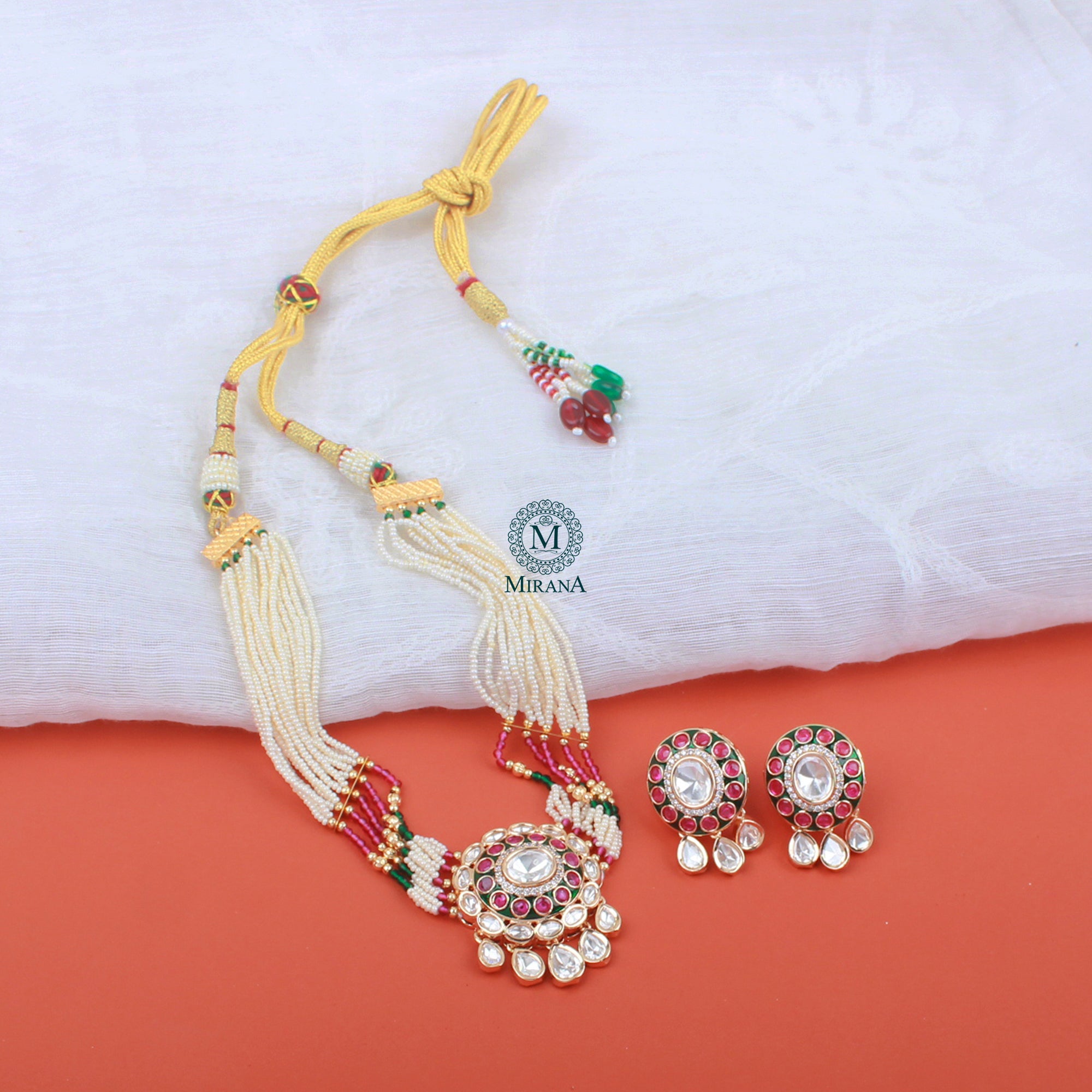 Madhvi Ruby Green Polki Designer Choker Set