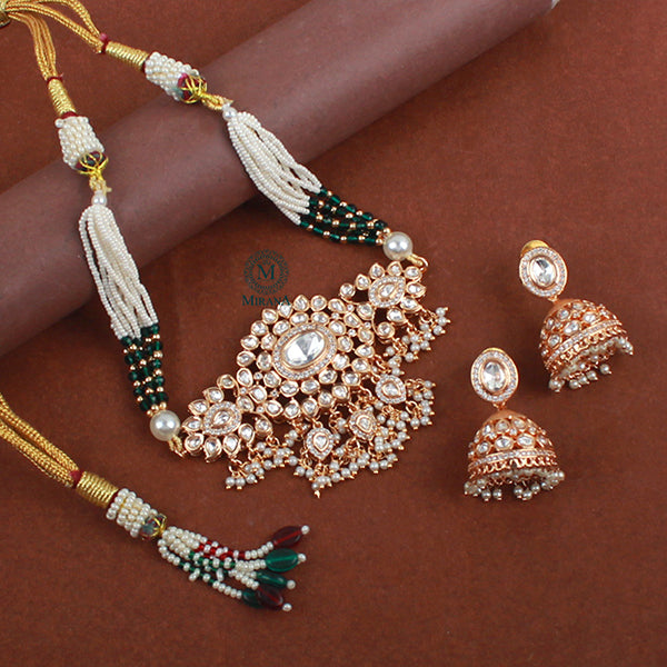 Priyanka Emerald Green Polki Choker Set