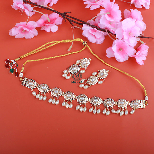 Hiya Pearl Jadau Designer Choker Set