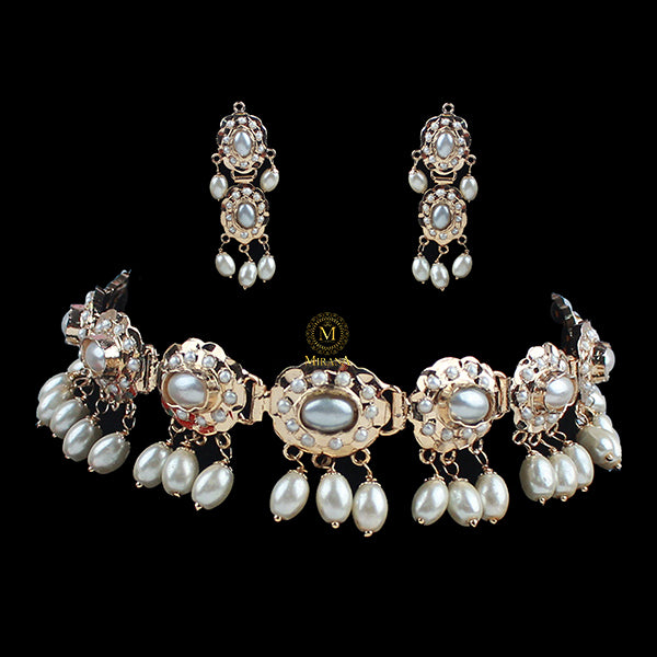Hiya Pearl Jadau Designer Choker Set