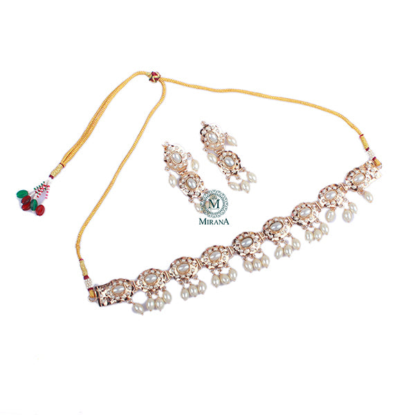 Hiya Pearl Jadau Designer Choker Set