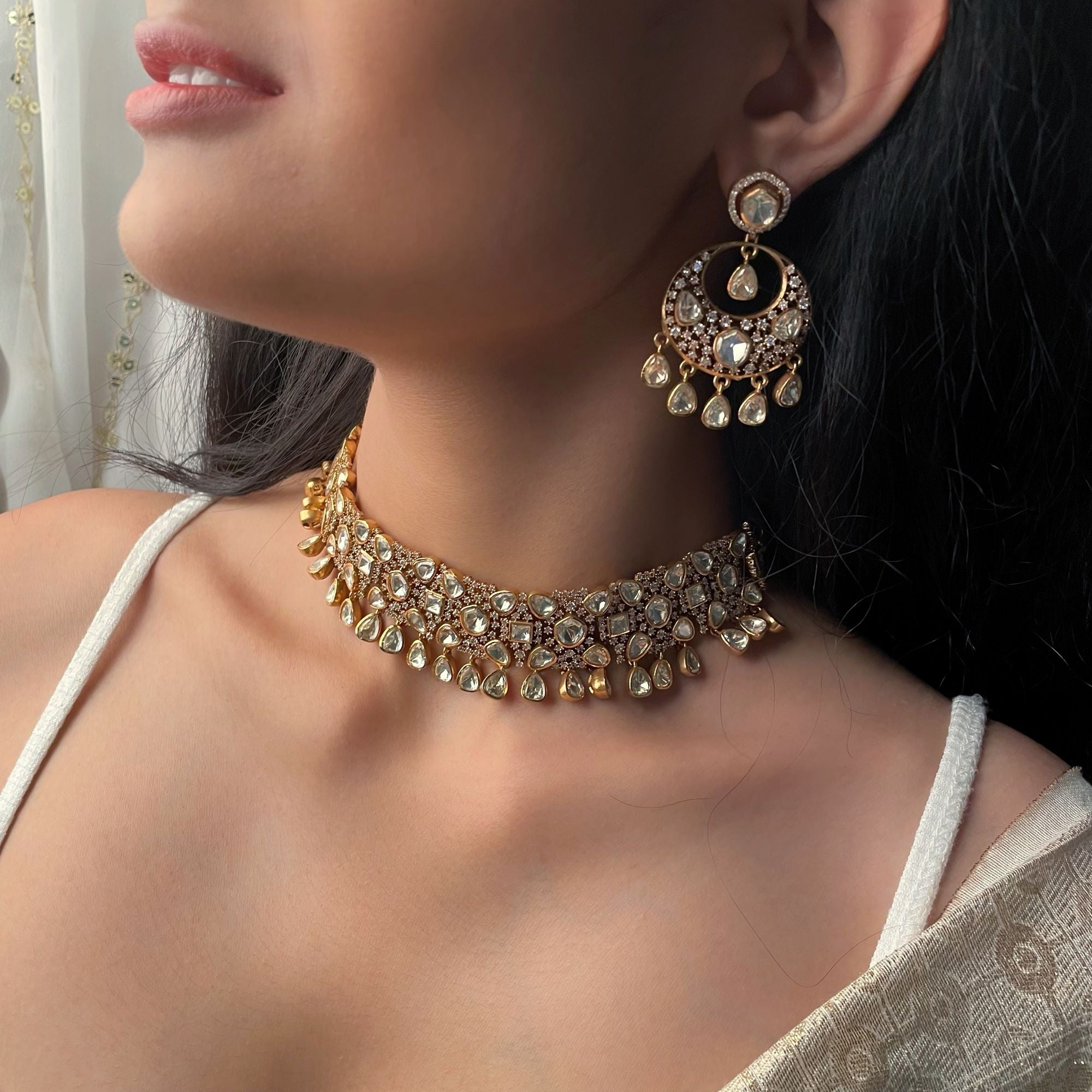 Srika Moissanite Designer Choker Set