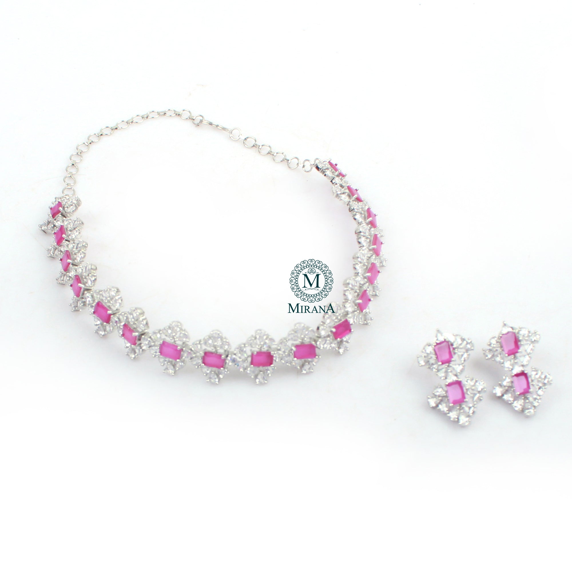 Dorothy Ruby CZ Designer Choker Set