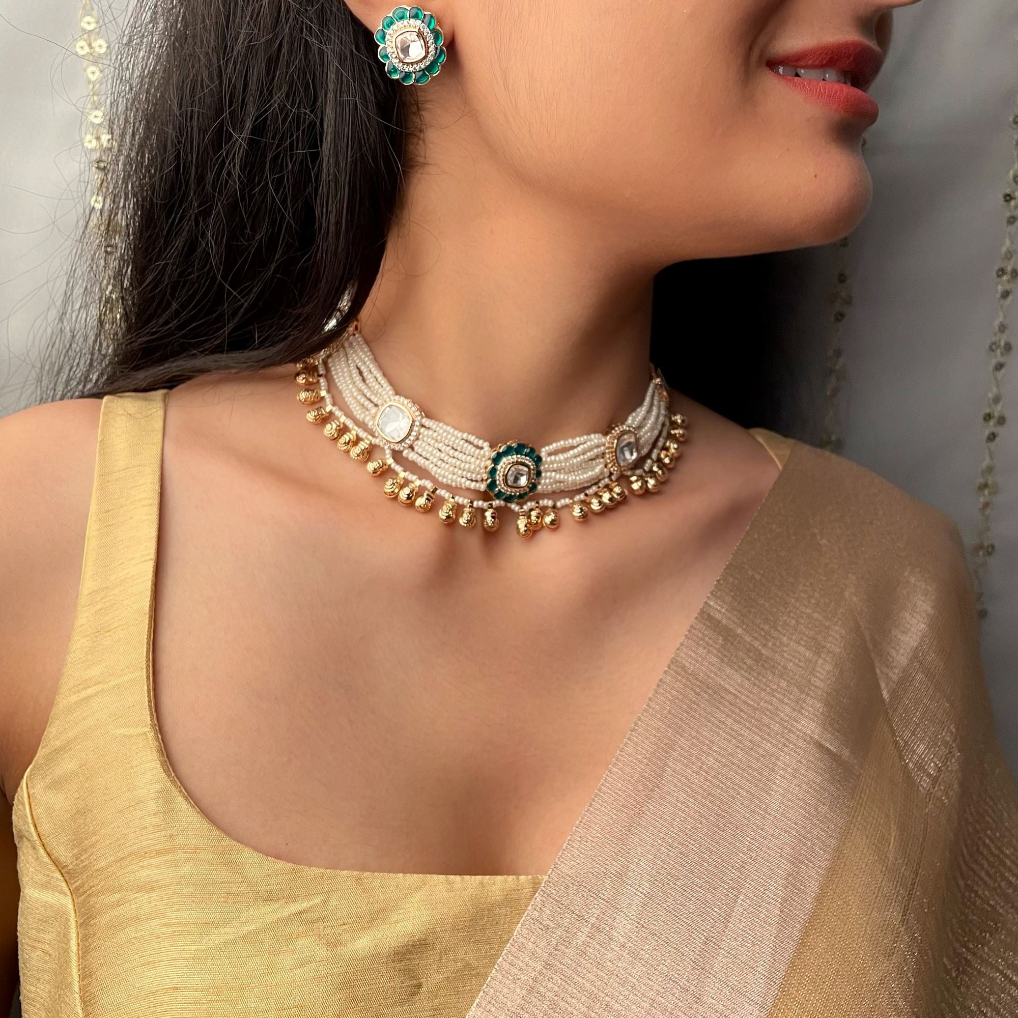 Zeesha Polki Designer Choker Set