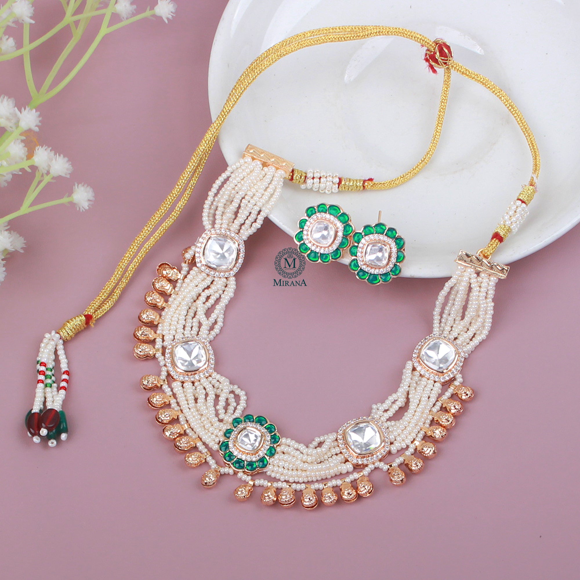 Zeesha Polki Designer Choker Set