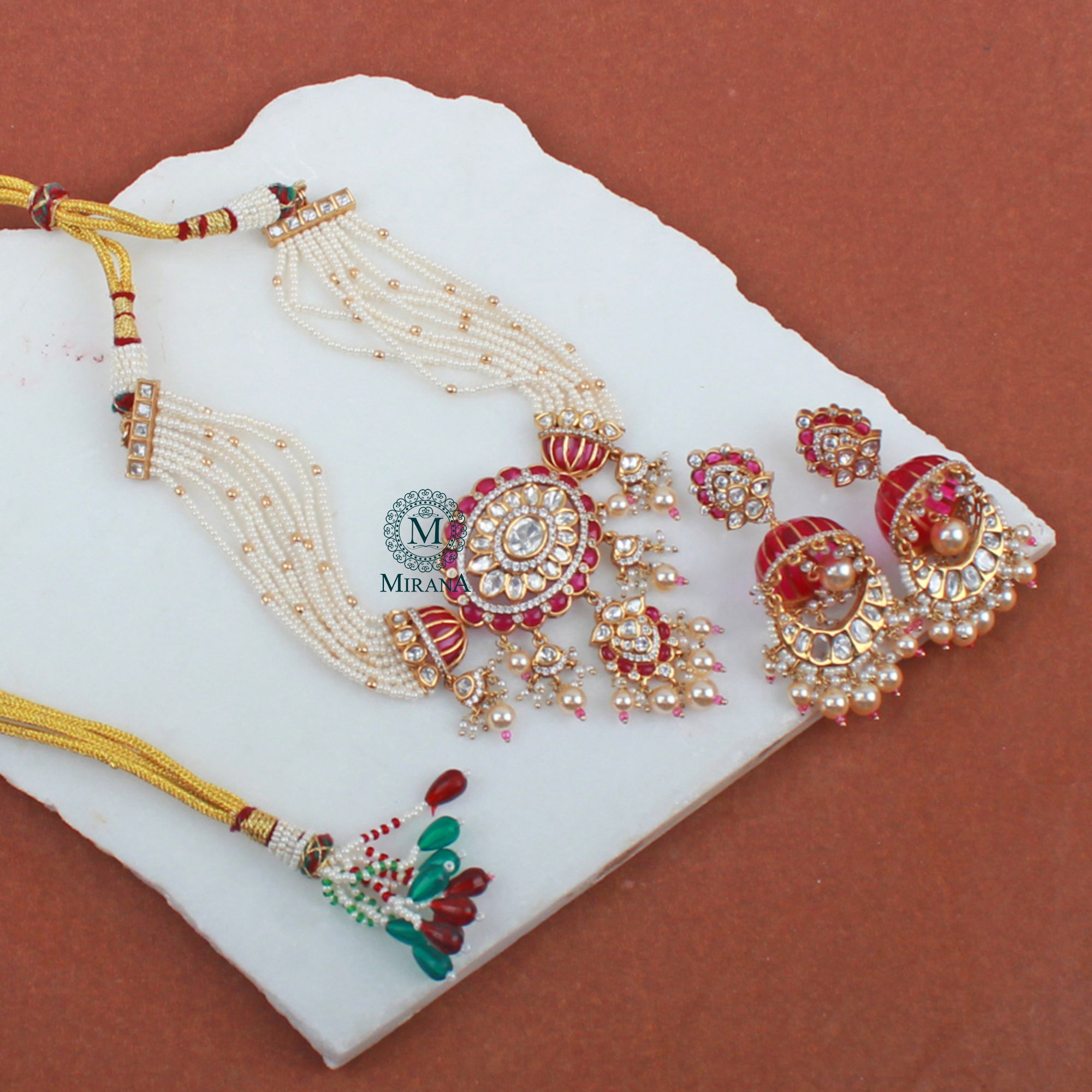 Shubhangi Ruby Polki Designer Choker Set