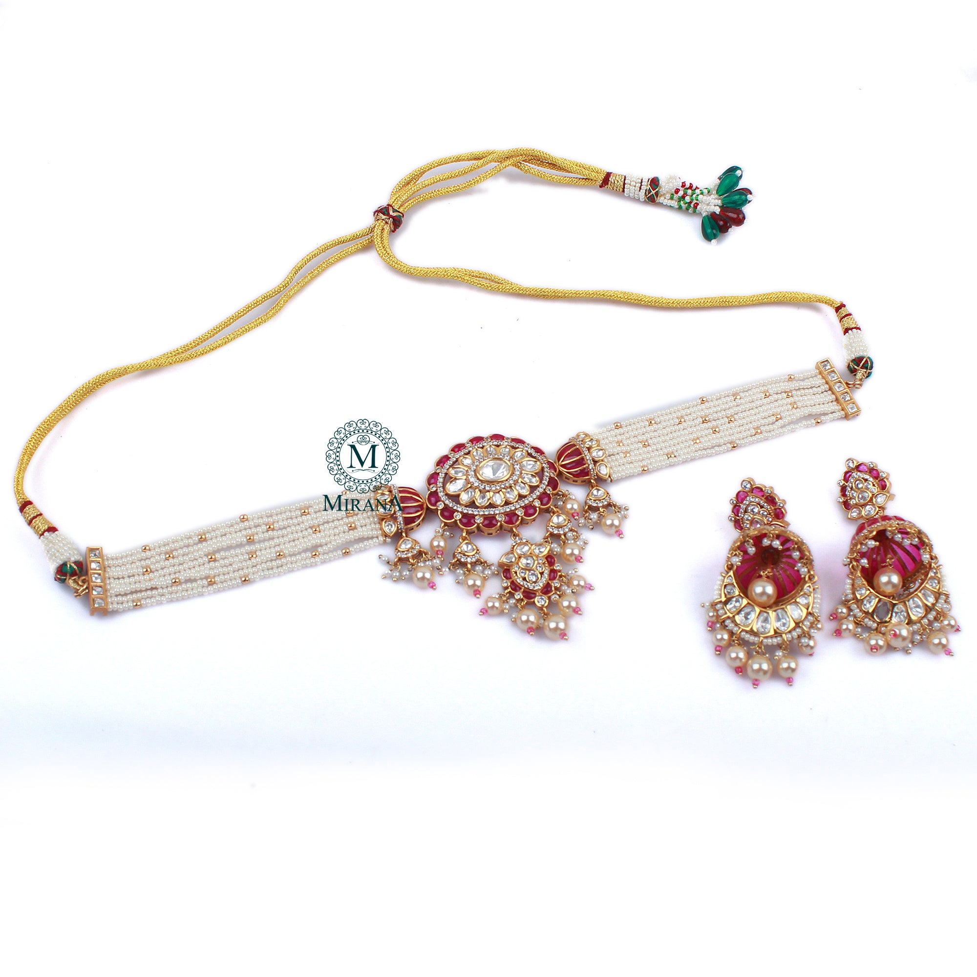 Shubhangi Ruby Polki Designer Choker Set