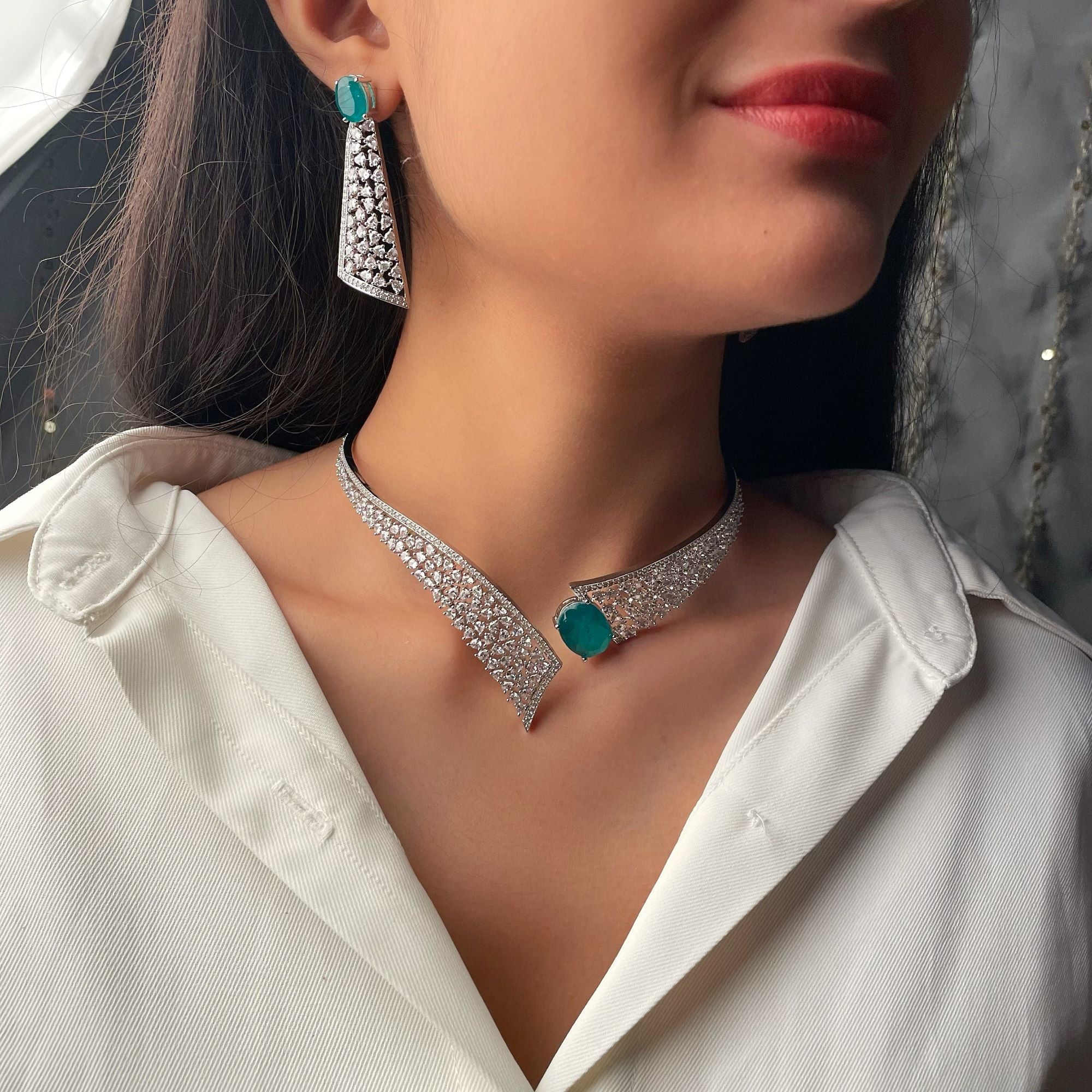 Daisy CZ Designer Choker Set