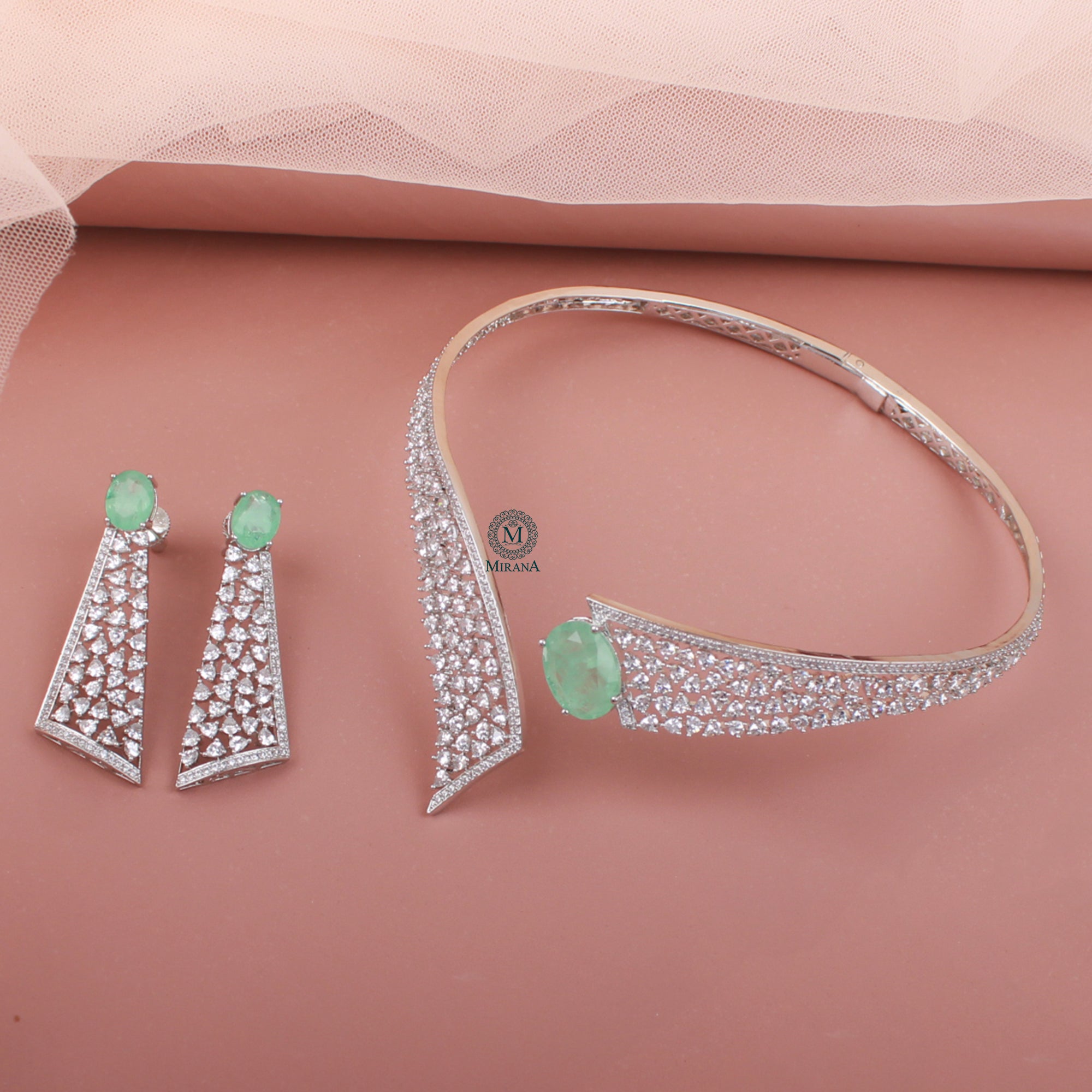Daisy CZ Designer Choker Set