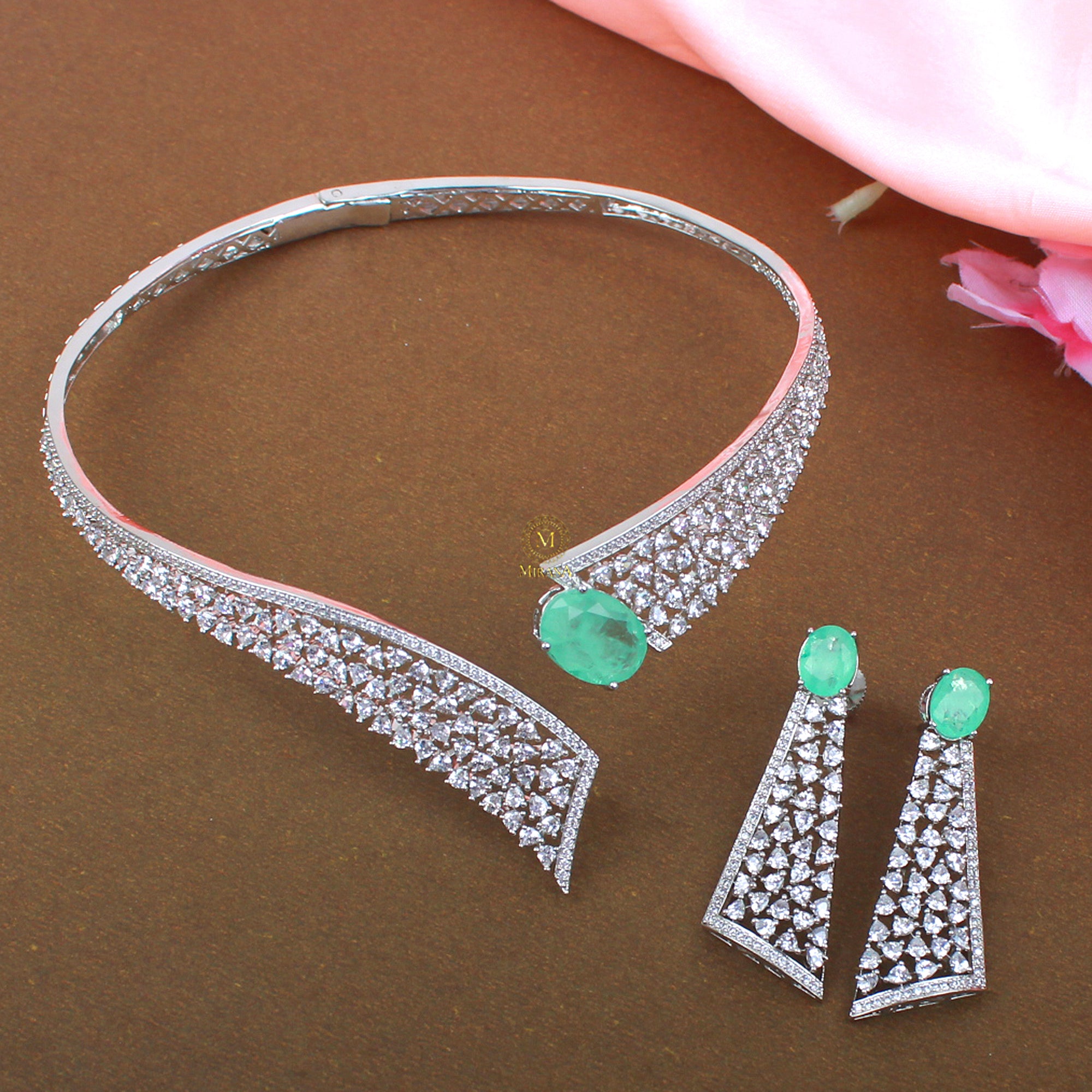 Daisy CZ Designer Choker Set