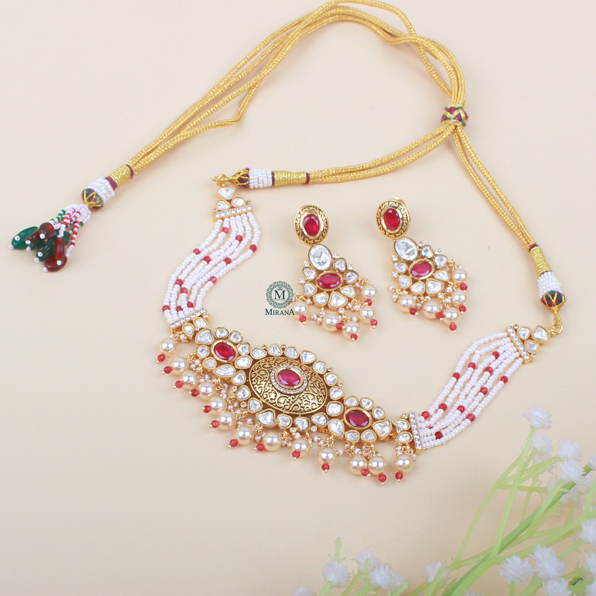 Kira Ruby Moissanite Choker Set