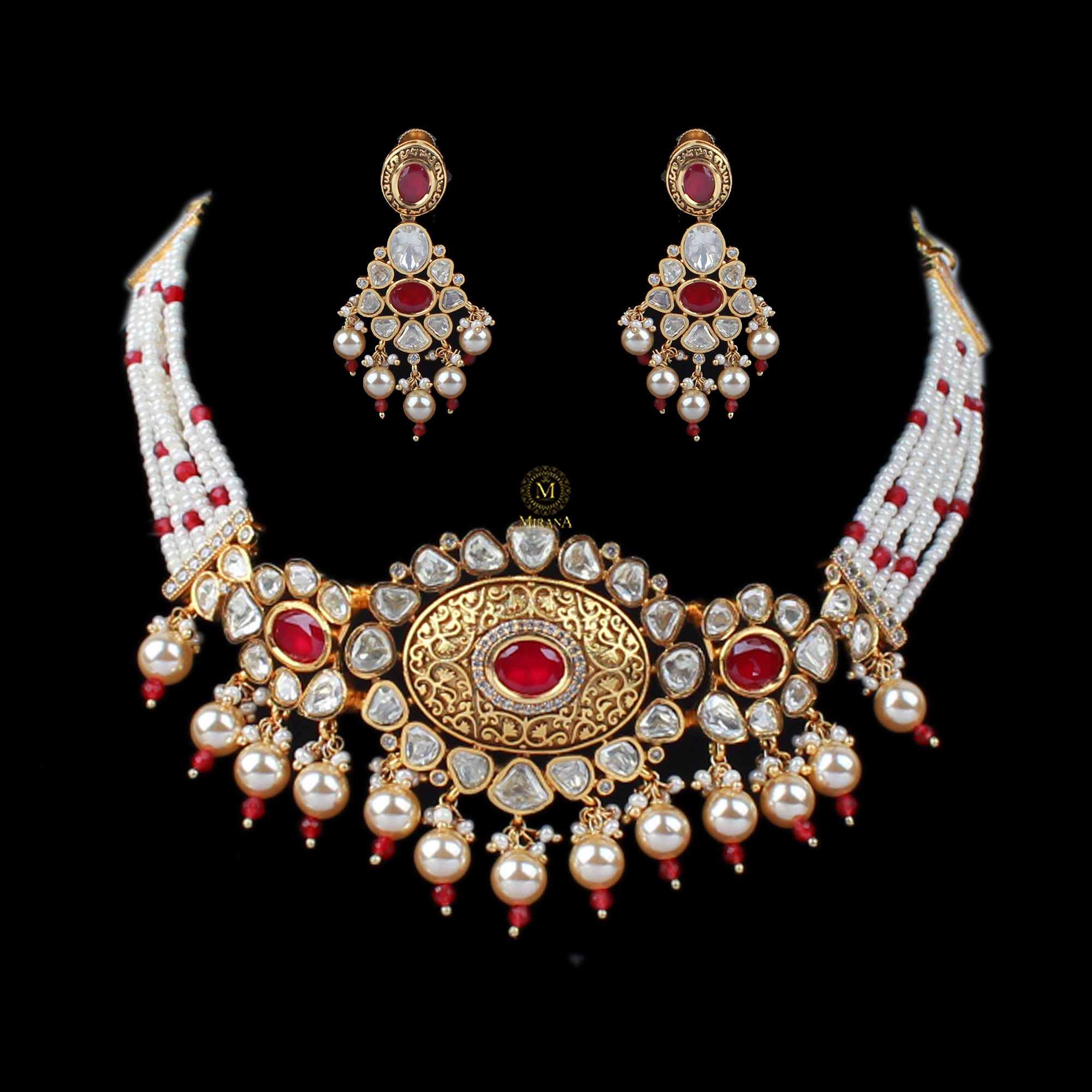 Kira Ruby Moissanite Choker Set