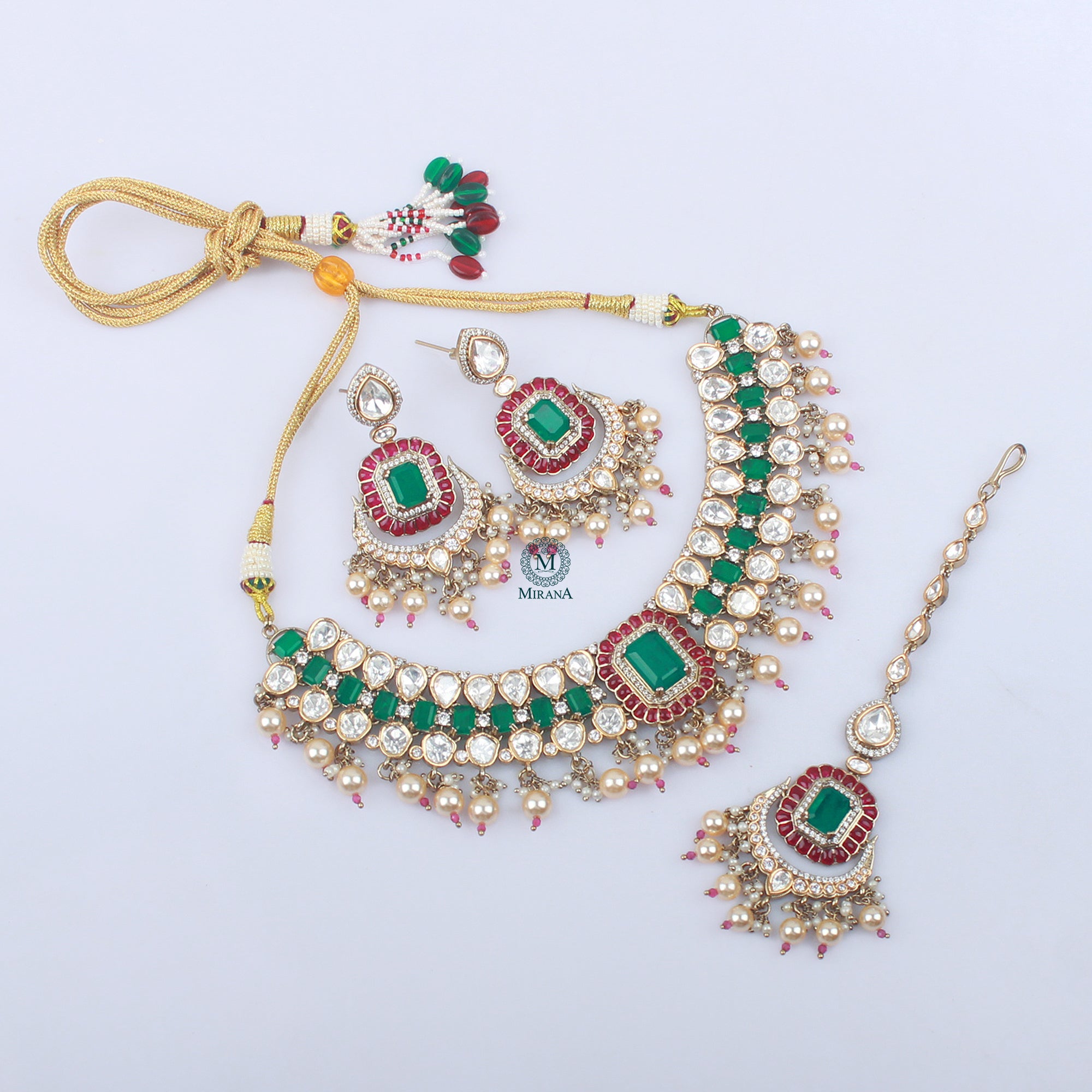 Surabhi Pearl Polki Designer Choker Set
