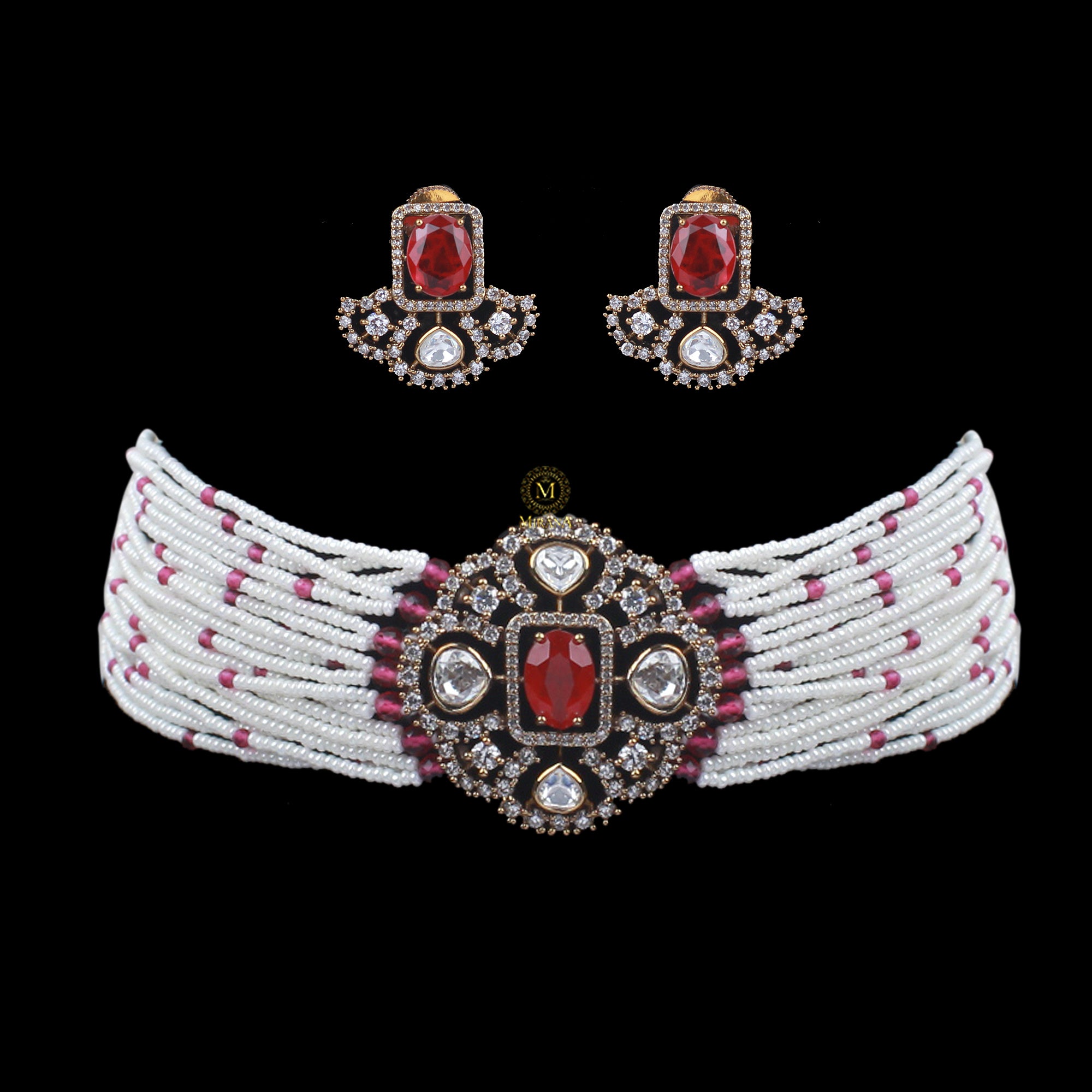 Reesha Ruby Polki Choker Set