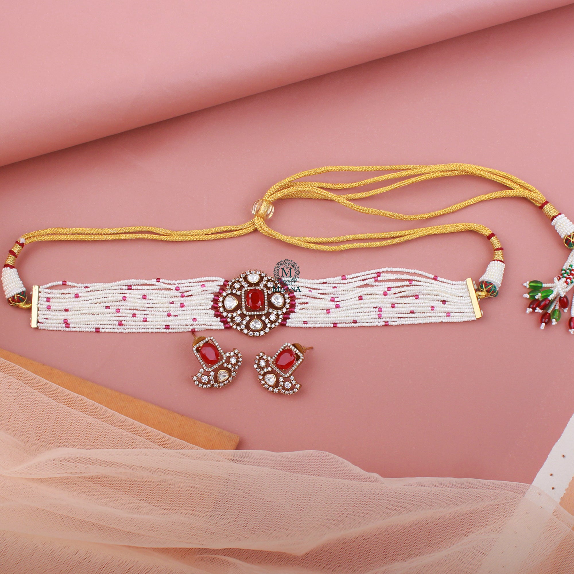 Reesha Ruby Polki Choker Set