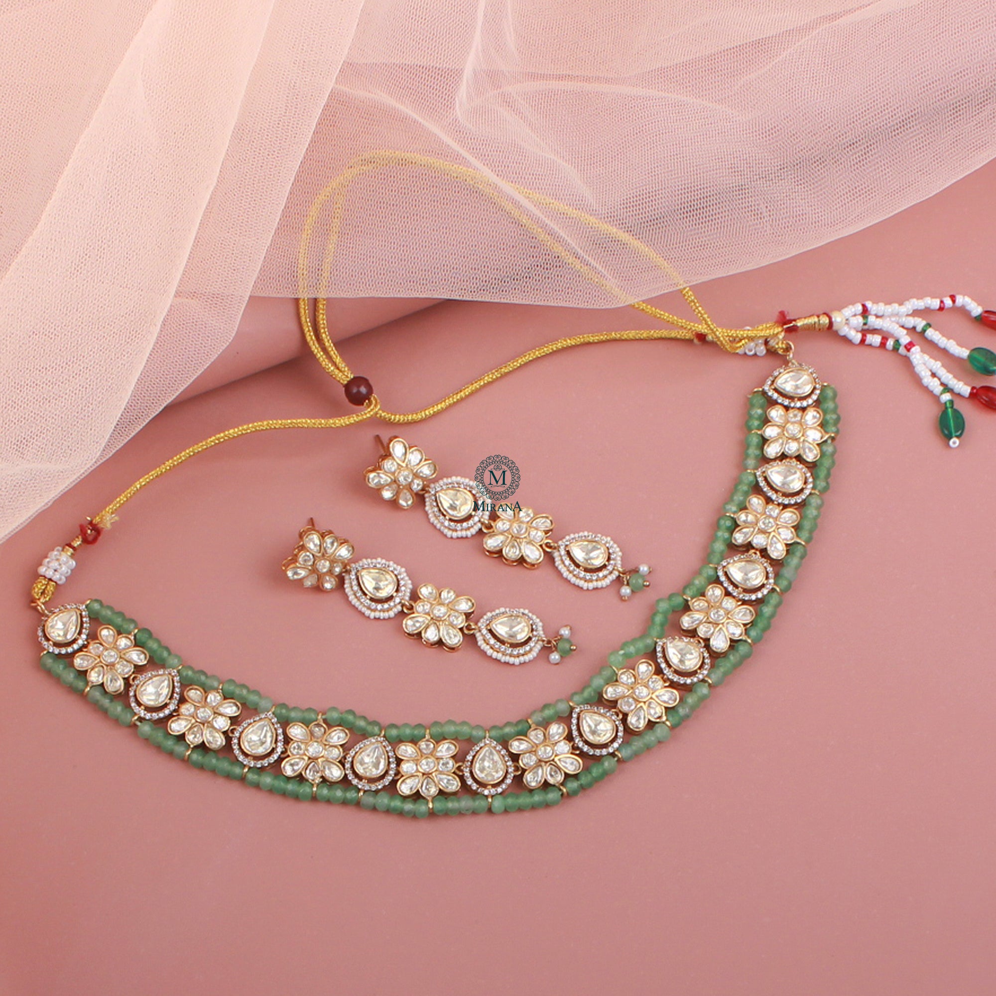 Dhanyasri Moissanite Designer Choker Set