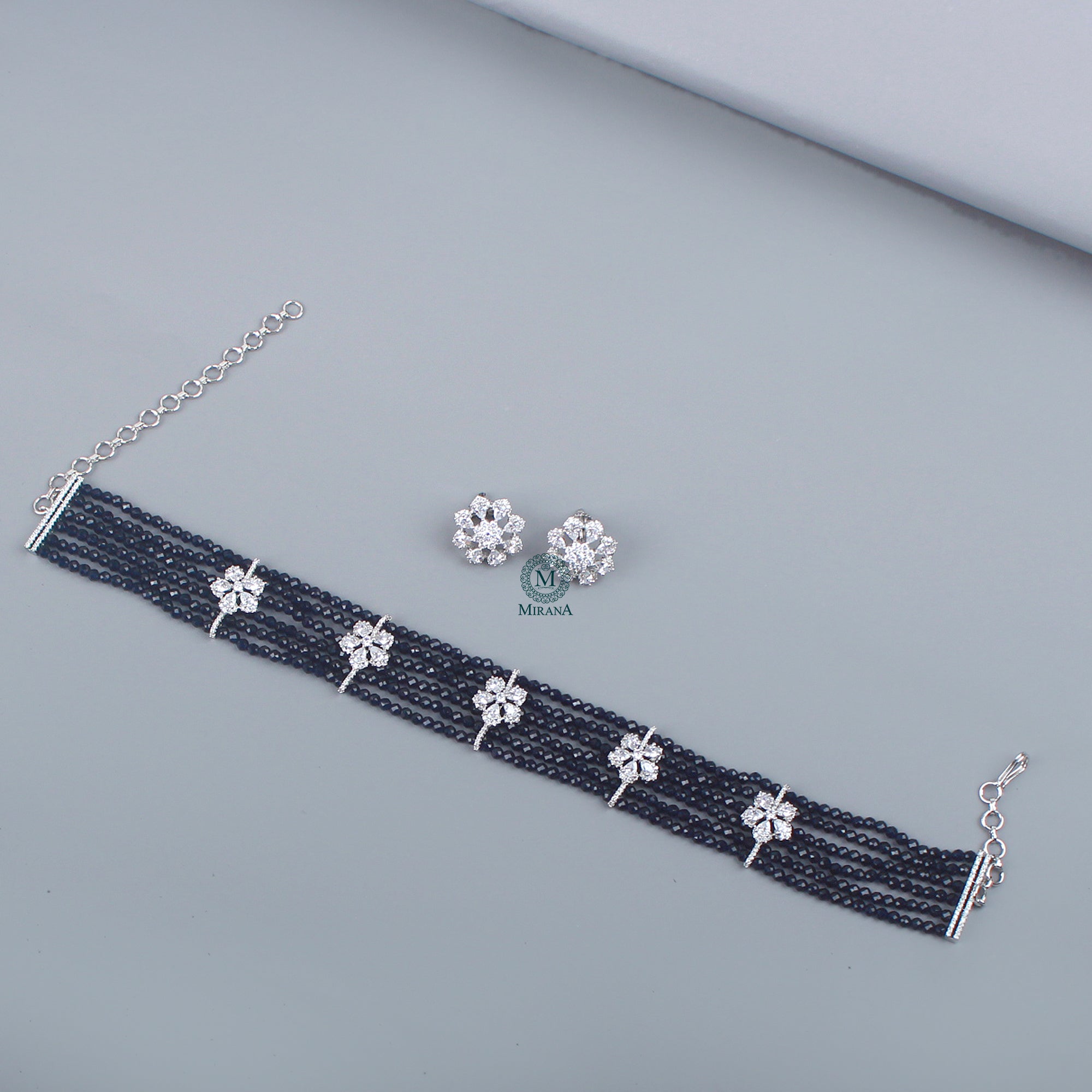 Emilia Pearl CZ Designer Choker Set
