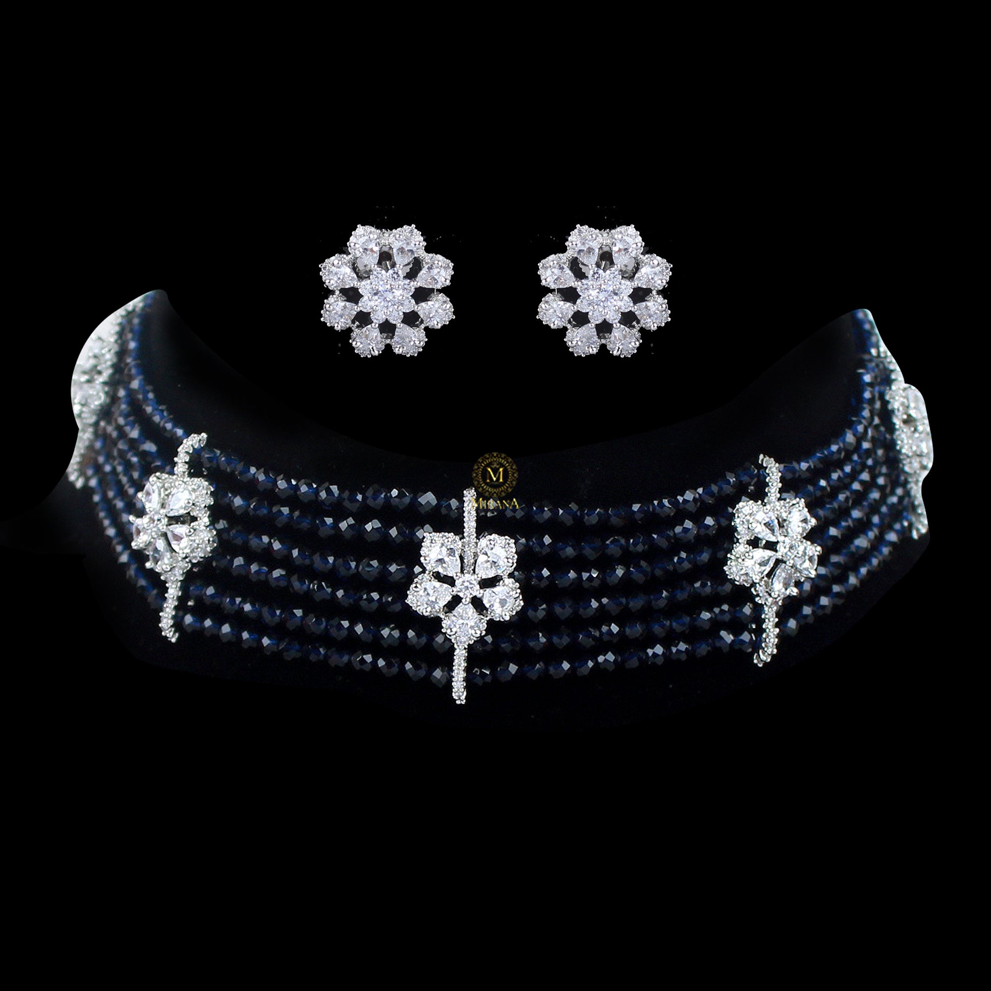 Emilia Pearl CZ Designer Choker Set