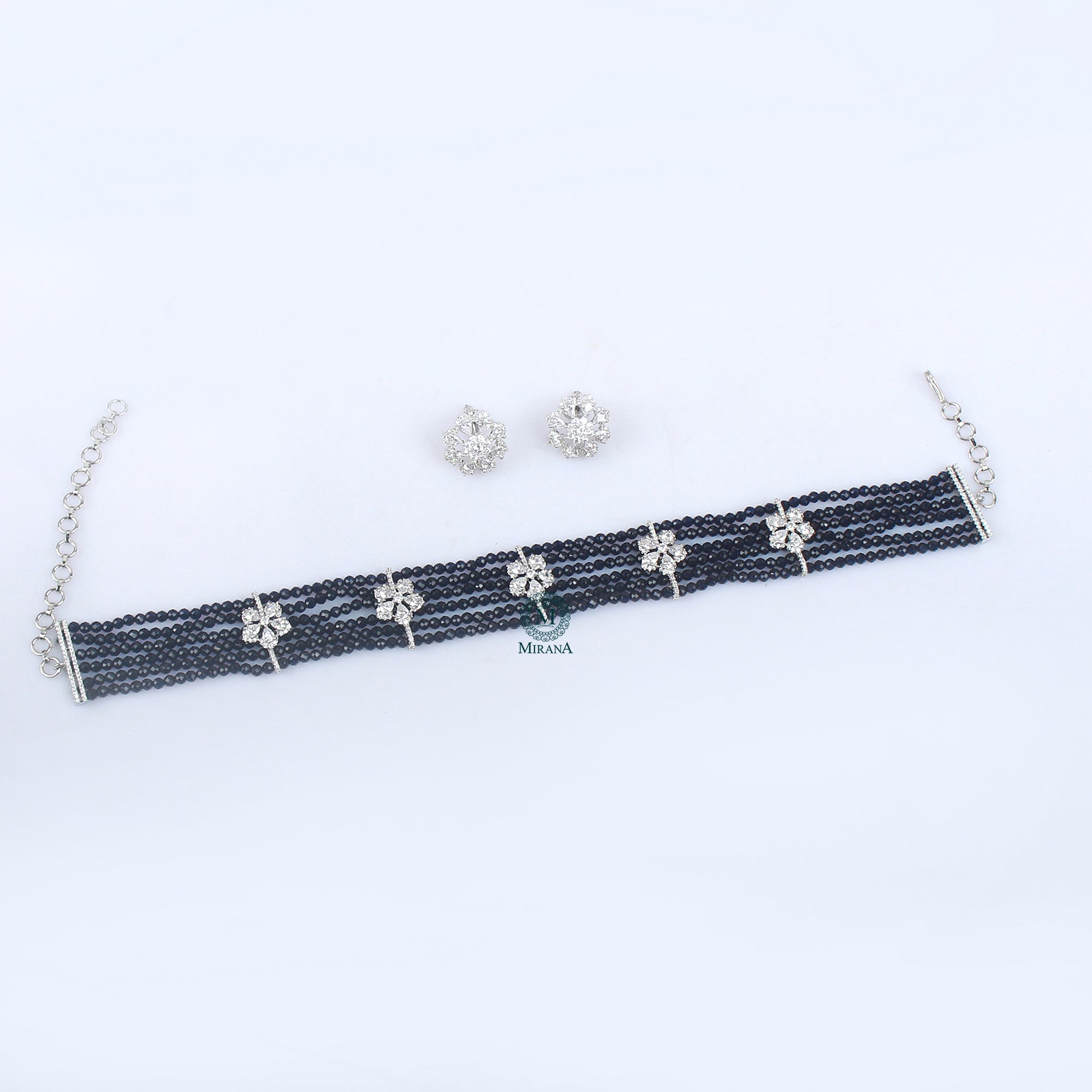 Emilia Pearl CZ Designer Choker Set
