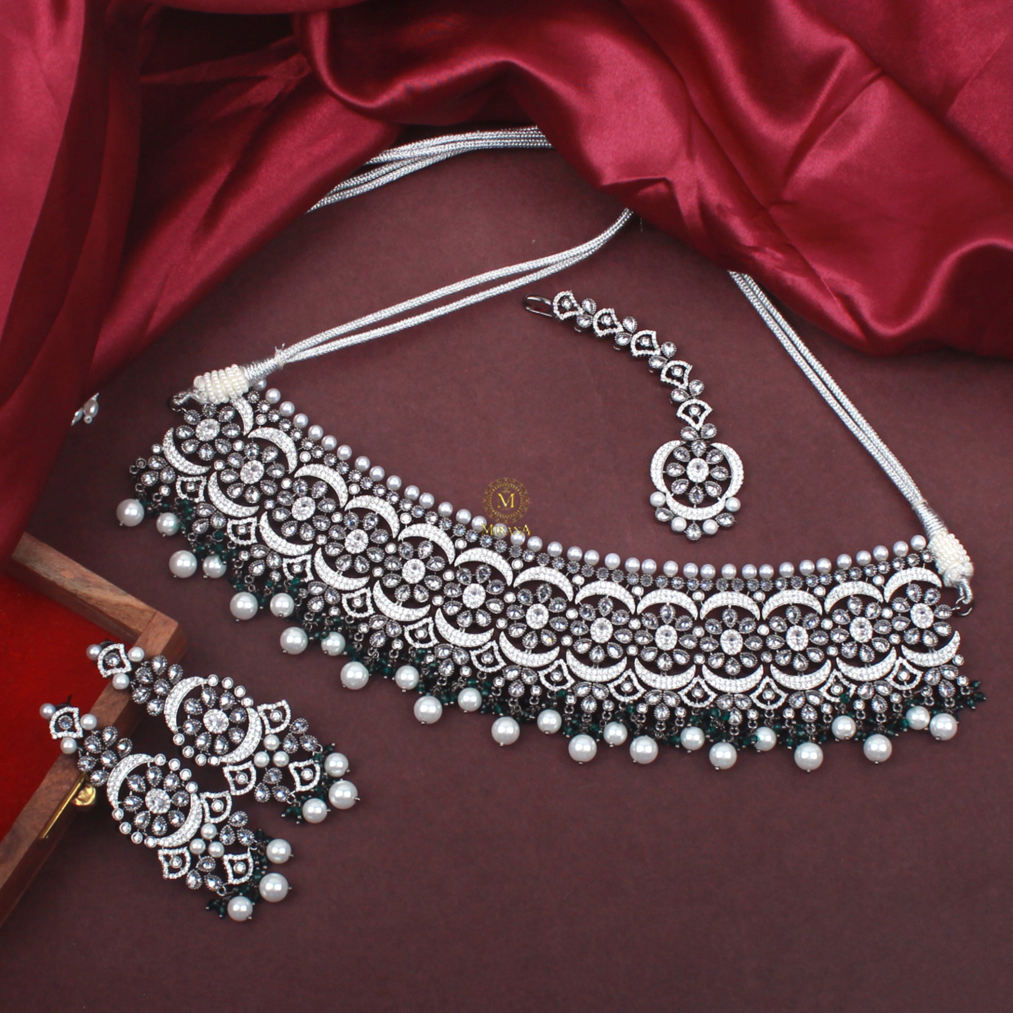 Nia CZ Designer Choker Set